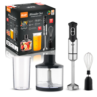 Mélangeur à main de haute qualité vitesse bouton appareils cuisine électrique piler la glace 4 lames mélangeur à main en acier inoxydable 5 en 1