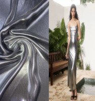 Vente en gros sur mesure Tissu de satin liquide soyeux et brillant double face extensible en polyester de luxe de haute qualité pour vêtements