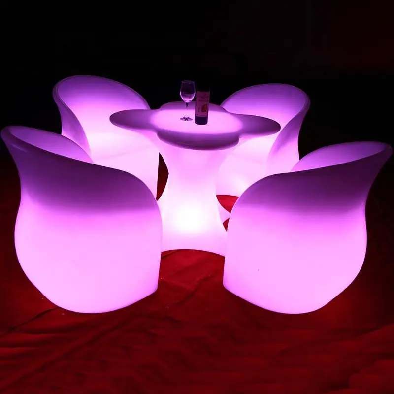 Горячая Распродажа популярная светодиодная мебель пластиковая Коммерческая подсветка светящееся освещение портативная барная стойка уличная мебель