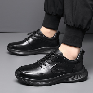 Chaussures en cuir décontractées pour hommes, style britannique, talon bas, semelle légère, pour le bureau et la carrière, avec coutures et pompons, origine Wenzhou - Product Image 5
