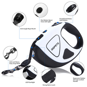 Correa retráctil automática para mascotas con manos libres de alta calidad, bloqueo de una tecla, cuerda de tracción de nailon duradera, luces <span class=keywords><strong>LED</strong></span> impresas para perros - Product Image 2