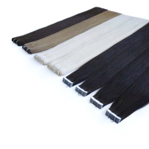 <span class=keywords><strong>Extensions</strong></span> de <span class=keywords><strong>cheveux</strong></span> humains Remy à <span class=keywords><strong>bandes</strong></span> invisibles 100% européennes couleur plus foncée trame simple compatibles permanente - Product Image 3