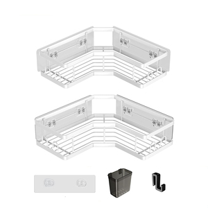2pcsNo Drilling Adhesive Corner Wall Mounted Black Bathroom Shelves <strong>Shower</strong> Caddy <strong>Shower</strong> Caddy Storage Rack Wall Bathroom <strong>Shelve</strong> - Product Image 3