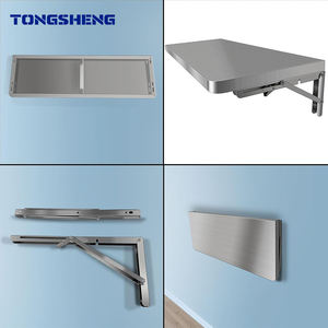 رف معدني قابل للطي من الفولاذ المقاوم للصدأ للخدمة الشاقة للمطبخ التجاري مثبت بالحائط للاستخدام في شاحنات الطعام - Product Image 4