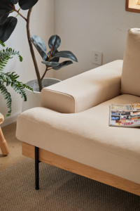 Elegante Divano Sezionale a Due Posti in Stile Giapponese, Sfoderabile e Lavabile in Lino e Cotone, Colore Personalizzabile per Appartamenti Interni - Product Image 4