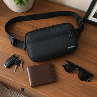 Sac banane BSCI personnalisé avec logo, sac de ceinture en nylon, sac bandoulière, sac de hanche, vente en gros, fabricant OEM