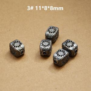 Perles d'espacement en argent antique, motif fleur et poisson, forme baril, 37 mm, accessoires de bijouterie DIY, accessoires d'artisanat en argent plaqué - Product Image 4