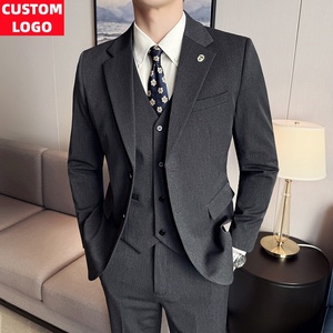 Costume trois pièces homme sur mesure, simple boutonnage respirant, haute qualité pour <span class=keywords><strong>mariage</strong></span> et <span class=keywords><strong>église</strong></span> - Product Image 2