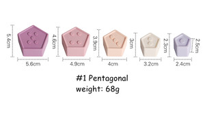 5 uds bebé <span class=keywords><strong>Pentágono</strong></span> silicona apilamiento juguete Montessori Color música diversión educación temprana bloques de construcción juguete regalo recién nacido - Product Image 6