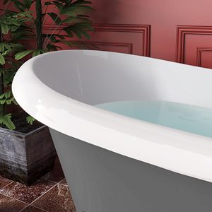 Giá rẻ <span class=keywords><strong>clawfoot</strong></span> bồn tắm tùy chỉnh chân ướt phòng Dép jetted xoáy nước nhỏ lớn màu trắng Acrylic ngâm cao trở lại freestanding tắm - Product Image 3