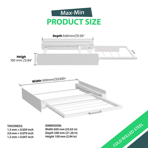 Kit d'empilage pour lave-linge et sèche-linge <span class=keywords><strong>à</strong></span> chargement frontal avec étagère, support extensible et bandes <span class=keywords><strong>à</strong></span> cliquet, installation manuelle facile - Product Image 3