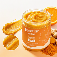 Gommage corporel au curcuma en gros, exfoliant au sel et à l'acide kojique pour les taches brunes, éclaircissant le teint inégal, approvisionnement en vrac