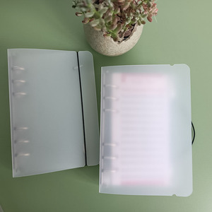 New A6 Frosted Plastic Ring Cute Card Binder Jelly Notebook Binder Refillable Cash Envelopes Wallet Budget Binder Transparent