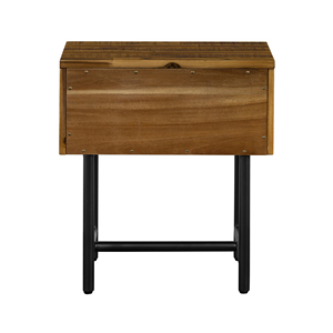 Cusco Rustic Acacia Single Drawer Nightstand Wood And Metal Frame Bedroom <b>Storage</b> - Product Image 4