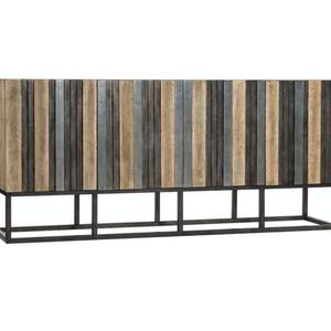 Meuble d'angle de salon avec base métallique, armoire murale créative en bois, seau latéral de rangement - Product Image 1