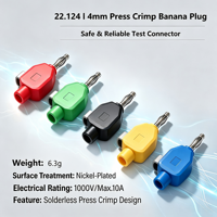 High Current Quick Push 4mm Stackable Solderless Brass Banana Plug Multi Color Wire Connector for Multimeter Test Instruments