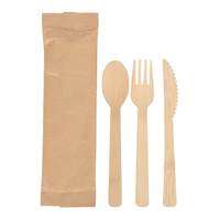 Lot de cuillères et fourchettes en bois naturel biodégradables, jetables, écologiques, minimalistes, pour camping et fêtes