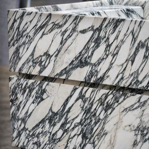 Meuble de salle de bain de luxe écologique en marbre blanc Arabescato, double vasque autoportante, <span class=keywords><strong>grande</strong></span> vasque, salle de bain - Product Image 6