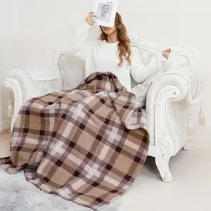 Electric Heated Throw 50 * 60 Inches Comfy Luxurious Flannel with 4 Heating Levels 3 Hours Auto Off