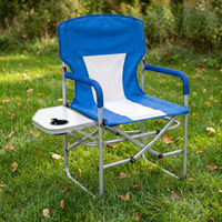 Chaise de camping pliable portable avec table latérale pliable pour un confort et une commodité ultimes, idéale pour la randonnée, le pique-nique, la pêche