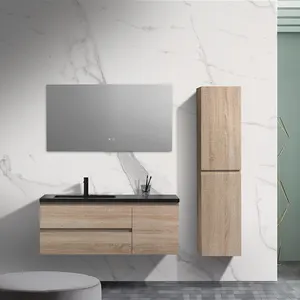 पार्टिकलबोर्ड एमडीएफ प्लाईवुड ठोस लकड़ी एसीक्लिक लैकर मैट के साथ उच्च चमकदार पीवीसी पीईटी मेलामाइन फिनिश बाथरूम वैनिटी कैबिनेट