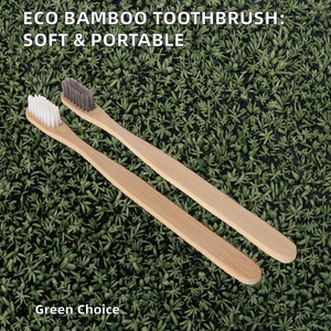 פרטי לוגו ידידותי לסביבה רכה bambou מברשת שיניים לבית או נסיעות שיניים ניקוי להתאמה אישית עם הלוגו שלך - Product Image 3