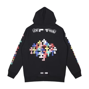 Sudadera con capucha de algodón puro de rizo con cremallera, estilo urbano, de marca de moda para <span class=keywords><strong>comercio</strong></span> exterior, con letras, para otoño, en stock. - Product Image 6
