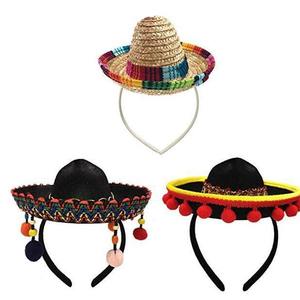 مهرجان الكرنفال المكسيكي حفلة هالوين الشعر الحيوانات الأليفة مصغرة قبعة القش سومبريرو القط الملحقات الكلب طوق الشعر عقال - Product Image 3