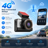 Nouveau Wifi Gps 2K Dash Camera 4g Carte Sim Voiture Dvr Voiture Boîte Noire Avant et Arrière Double Objectif Wifi Gps 2k Dashcam 4g 2k Dash Cam