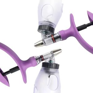 <span class=keywords><strong>Seringue</strong></span> continue à dose réglable 5ml pistolet d'injection de vaccin vétérinaire en <span class=keywords><strong>plastique</strong></span> violet pour gros animal pour bétail - Product Image 3