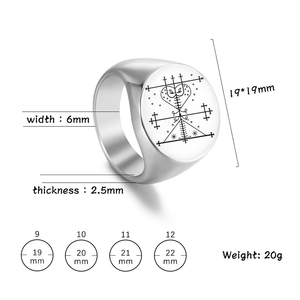 R045 Voodoo Veve simboli Sigil Charm gioielli Vodou <span class=keywords><strong>Lwa</strong></span> Loa Talisman gioielli amuleto Laser inciso in acciaio inossidabile anelli - Product Image 2