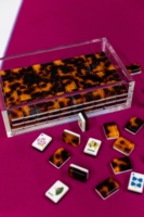 Jeu de Mahjong Américain de Luxe en Acrylique 2 couches, motif Tortoise, écologique, pour quatre joueurs