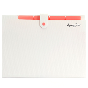 Xách tay 5 Pocket PP nhựa dễ thương nút mở rộng tập tin Organizer thư mục tài liệu với nhãn - Product Image 2