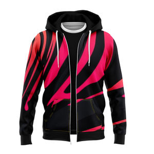 Sweat à capuche sportif pour homme, imprimé camouflage personnalisé, fermeture éclair intégrale, respirant, écologique, 100% polyester, automne - Product Image 1