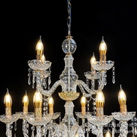 Lustre LED à 6/8/12 têtes, en cristal, avec laser, pour plafond, indice de protection IP33, moderne, pour événements extérieurs, salle de banquet, lampe suspendue