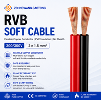 Câble plat flexible multibrin isolé PVC RVB 2x0.5-6mm pour câblage audio de bâtiment, basses tensions, cuivre sans oxygène, OEM CE