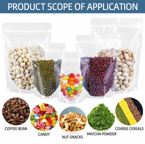 Sac à fermeture éclair debout transparent personnalisé, en plastique PE épaissi, imperméable, pour l'emballage alimentaire, le stockage de café moulu, d'épices, de <span class=keywords><strong>poudre</strong></span> de cacao - Product Image 3