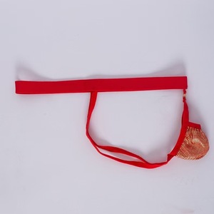 Men's Sexy Thong Underwear <b>Red</b> Spandex <b>Sequins</b> Cutout Design Summer 2022 Valentine'S Day - Product Image 2