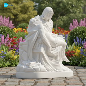 Scultura in marmo della Pietà di Michelangelo, statua religiosa <span class=keywords><strong>per</strong></span> chiesa e cappella, scultura in marmo a grandezza naturale della Sacra Famiglia. - Product Image 2