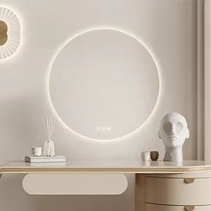 Индивидуальный Бескаркасный светодиодный сенсорный экран с подсветкой, умное настенное зеркало, светодиодное круглое зеркало для ванной комнаты
