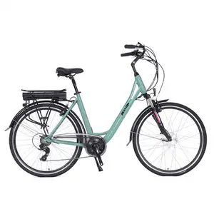 28 pulgadas señora bicicleta eléctrica con marco de aleación de Europa popular modelo retro ciudad eléctrica de la bicicleta e bicicleta de bicicleta eléctrica de ciclo de 28"