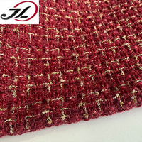 Lot en stock de tissu en tweed métallisé rose du fabricant pour blazer