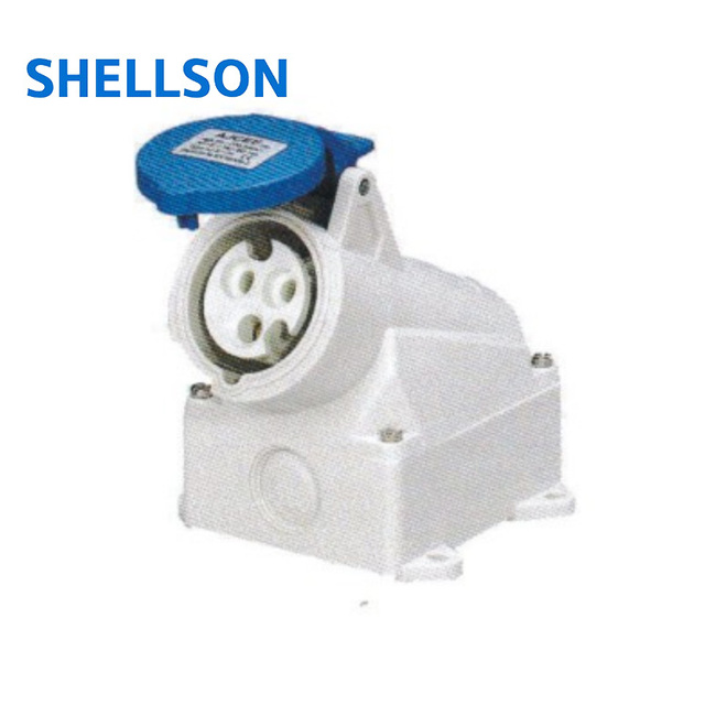 Industrial Electrical Surface Mount Wall Socket Dustproof Waterproof Ip44 16A Industrial Power 3 Phase Plug Connector Socket