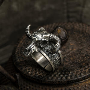 Rock Ajustable Satanás <span class=keywords><strong>Lucifer</strong></span> <span class=keywords><strong>Diablo</strong></span> Animal Oveja Calavera-Anillos - Product Image 5
