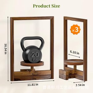 Solid Wood <b>Wall</b> <b>Mounted</b> <b>Shelf</b> Rectangle 1 Layer Multi Layer Storage For Miscellaneous Items - Product Image 3