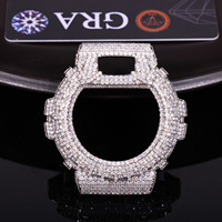 Lunette de montre de luxe entièrement pavée de moissanite pour DW-6900 Mod, certifiée GRA, style Hip Hop, pièces de rechange pour montre personnalisée