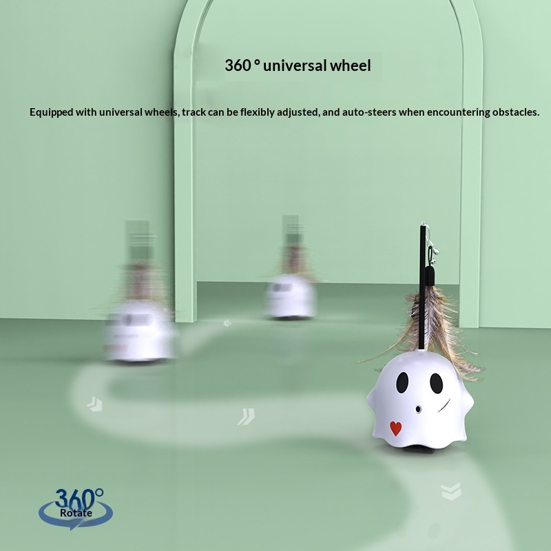 Yachi Ghost Feather Interactive Cat Toy - 2025111901 - Rechargeable Teaser for Indoor Cats