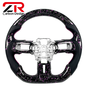 Volant sport personnalisé en fibre de carbone forgée pour l'intérieur de voiture, pour Ford <span class=keywords><strong>Mustang</strong></span> S550 2015-2023 5.0L <span class=keywords><strong>GT</strong></span> <span class=keywords><strong>V8</strong></span> 350 500 Shelby - Product Image 1