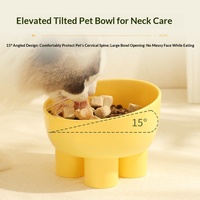 Nouveau Bol d'alimentation pour chat anti-renversement avec protection de cou, couleur macaron, design éléphant, vente en gros transfrontalière