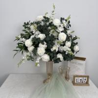 Boule de fleurs artificielles pour mariage, en soie, amaranthe verte, pivoine rose clair, centre de table, boule florale pour la décoration de fête de mariage